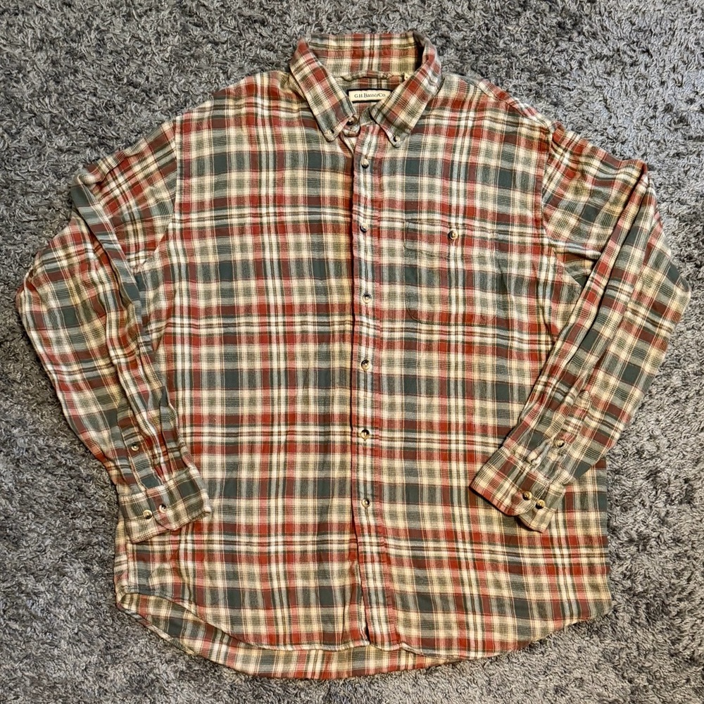 G.H. Bass & Co. Long Sleeve Button Down Shirt Mens XL